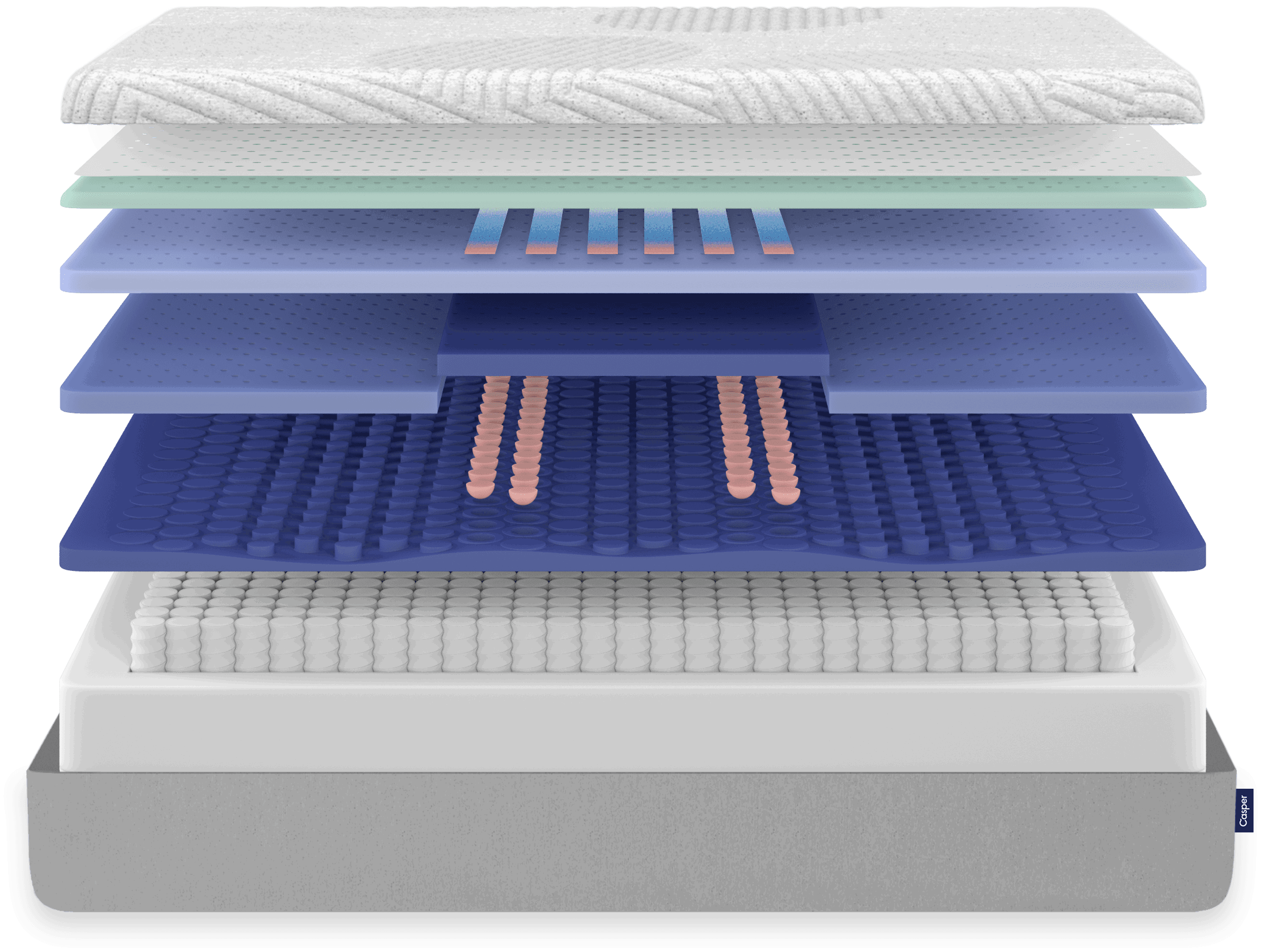 Image of mattress layers expanded